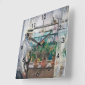 Berthe Morisot – ワイト島のユージーンマネ スクエア壁時計 (傾斜)