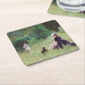 Berthe Morisot – 公園 スクエアペーパーコースター (アングル)
