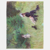Berthe Morisot – 公園 フリースブランケット (正面)
