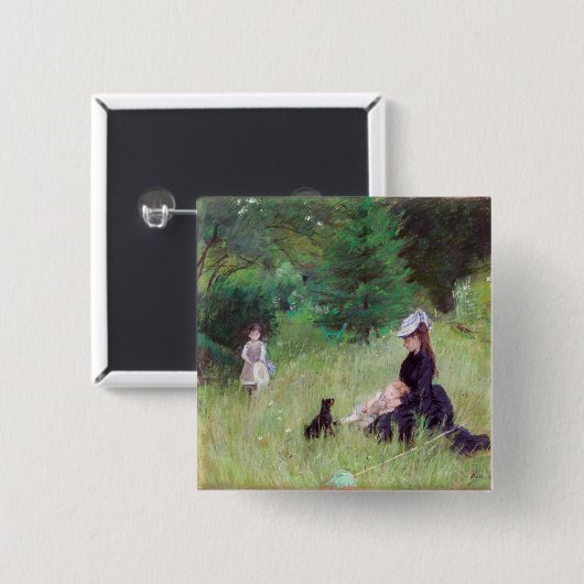 Berthe Morisot – 公園 缶バッジ (正面&裏面)