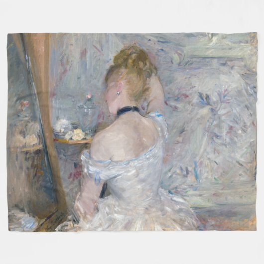 Berthe Morisot – 女性のトイレ フリースブランケット (正面(横))