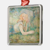 Berthe Morisot – 羊飼いの女性が休息 メタルオーナメント (左)