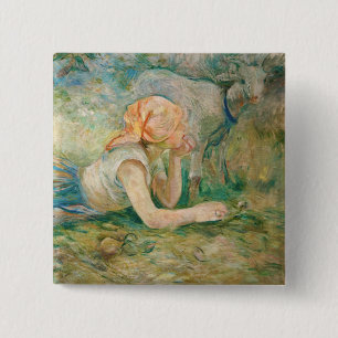 Berthe Morisot – 羊飼いの女性が休息 缶バッジ
