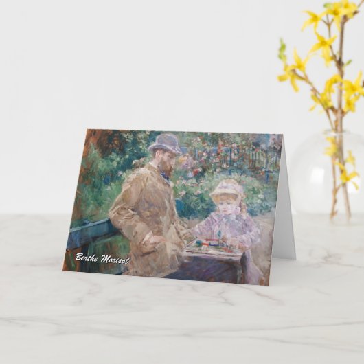 Berthe Morisot - Eugene Manetと彼の娘 カード (黄色い花)