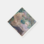 Berthe Morisot - Eugene Manetと彼の娘 スタンダードカクテルナプキン (角)