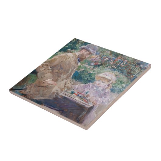 Berthe Morisot - Eugene Manetと彼の娘 タイル (側面)