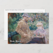 Berthe Morisot - Eugene Manetと彼の娘 ポストカード (正面/裏面)