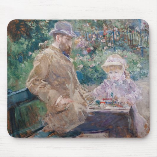Berthe Morisot - Eugene Manetと彼の娘 マウスパッド (正面)