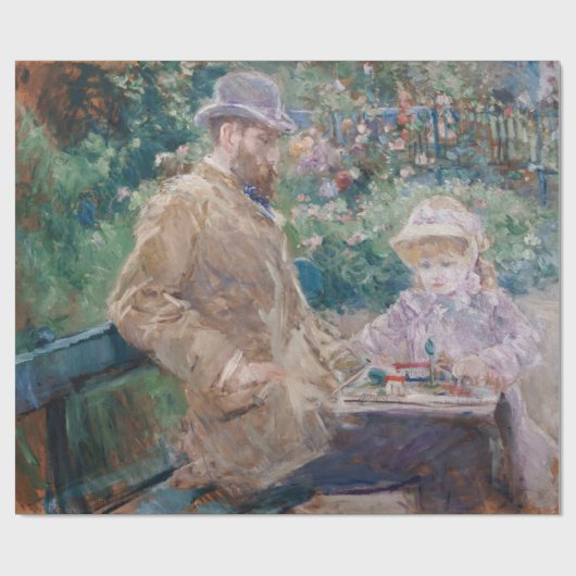 Berthe Morisot - Eugene Manetと彼の娘 ラッピングペーパー (フラット)