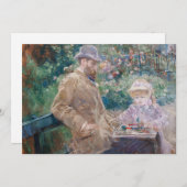 Berthe Morisot - Eugene Manetと彼の娘 招待状 (正面/裏面)