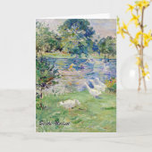 Berthe Morisot - Geseとボートに乗った女の子 カード (黄色い花)