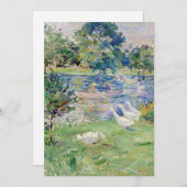 Berthe Morisot - Geseとボートに乗った女の子 サンキューカード (正面/裏面)