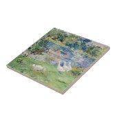 Berthe Morisot - Geseとボートに乗った女の子 タイル (側面)