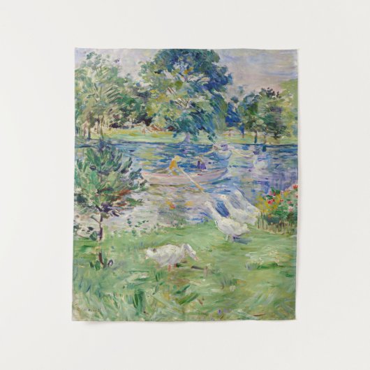 Berthe Morisot - Geseとボートに乗った女の子 タペストリー (正面)