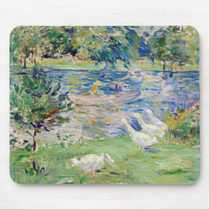 Berthe Morisot - Geseとボートに乗った女の子 マウスパッド