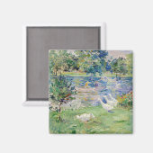 Berthe Morisot - Geseとボートに乗った女の子 マグネット (正面/裏面)