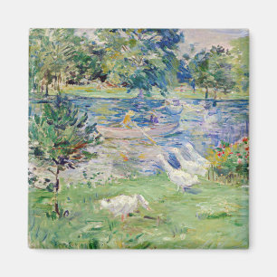 Berthe Morisot - Geseとボートに乗った女の子 マグネット