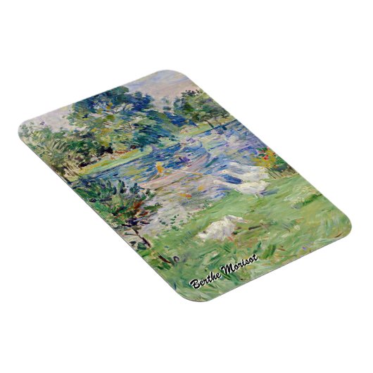 Berthe Morisot - Geseとボートに乗った女の子 マグネット (右側)