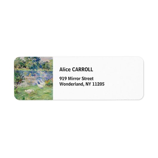 Berthe Morisot - Geseとボートに乗った女の子 ラベル (正面)