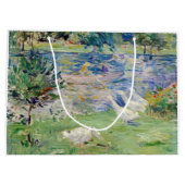Berthe Morisot - Geseとボートに乗った女の子 ラージペーパーバッグ (裏面)