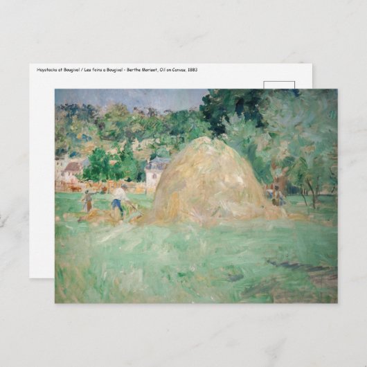 Berthe Morisot - Haystacks at Bougival ポストカード (正面/裏面)