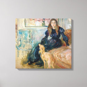 Berthe Morisot - JulieとGreyhound Laerte キャンバスプリント