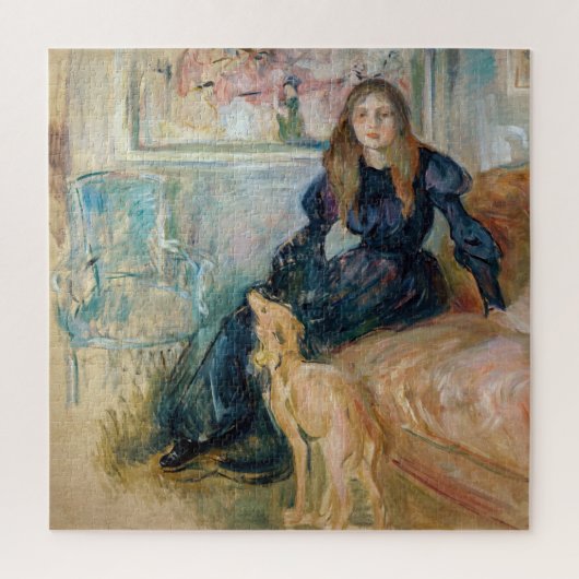 Berthe Morisot - JulieとGreyhound Laerte ジグソーパズル (縦)