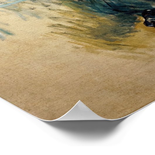 Berthe Morisot - JulieとGreyhound Laerte ポスター (角)