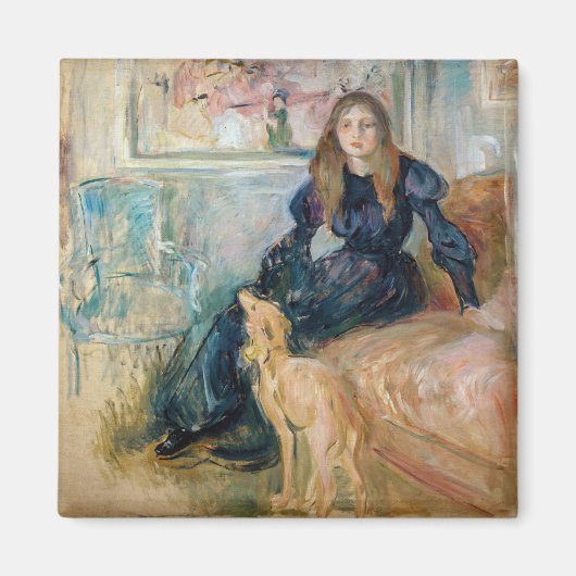 Berthe Morisot - JulieとGreyhound Laerte マグネット (正面)