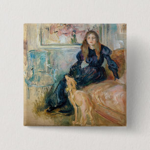 Berthe Morisot - JulieとGreyhound Laerte 缶バッジ