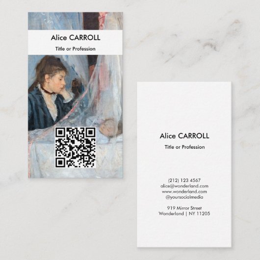 Berthe Morisot - The Cradle - QR Code 名刺 (正面/裏面)