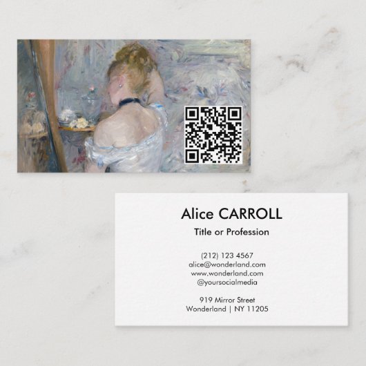 Berthe Morisot - Woman at Her Toilette - QR Code 名刺 (正面/裏面)