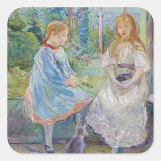 Berthe Morisot - Young Girls at the Window スクエアシール (正面)
