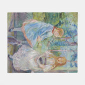 Berthe Morisot - Young Girls at the Window フリースブランケット (正面(横))