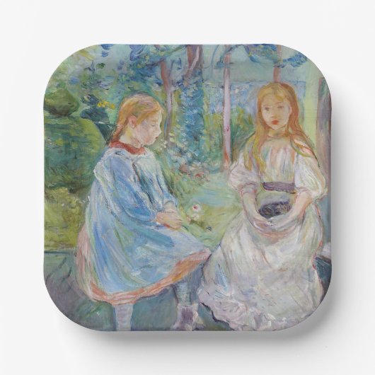 Berthe Morisot - Young Girls at the Window ペーパープレート (正面)