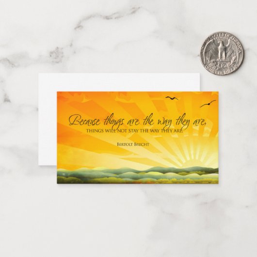 Bertolt Brecht感動的引用文「変更」 ノートカード (正面/裏面インサイチュ)