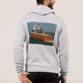 Bertramのボートのアメリカの伝説-優れたフード付きスウェットシャツの上 パーカ (裏面)