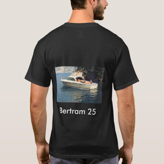 Bertram 25のティーのTシャツのTシャツのボートの船遊び Tシャツ (裏面)
