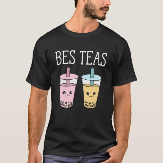 Bes Teas Bestiesおもしろい Friends最高の Boba Bubble Te Tシャツ (正面)