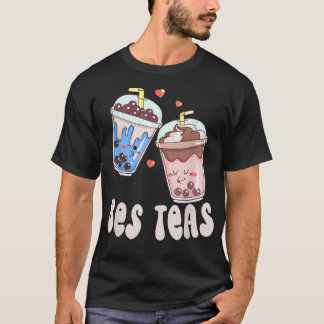 Bes Teas Bestiesかわいいかわいいバブルティーボバ最高の Tシャツ