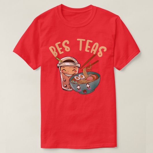 Bes Teas Bubble Tea Ramen Boba Tシャツ (デザイン正面)