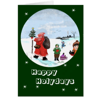 Bescherung im Schnee...grusskarte