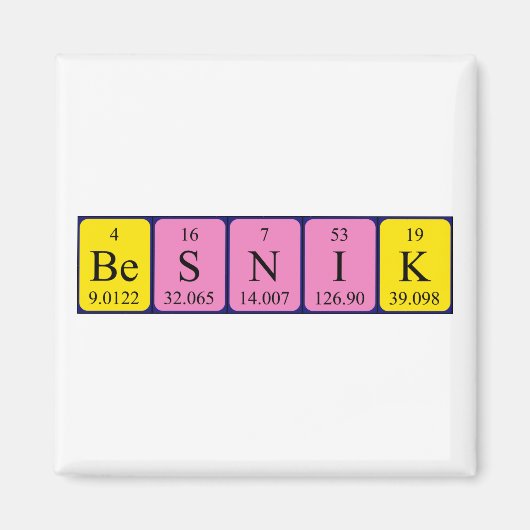 Besnik周期表名磁石 マグネット (正面)