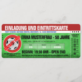 Besondere Einladungskarte Ticket Fußball 招待状