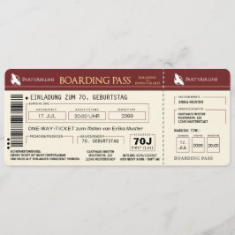 besondere Einladungskarte zum 70. Geburtstag 招待状