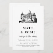 Bespoke結婚 With Venue Sketch DIGITAL DOWNLOAD 招待状 (正面/裏面)