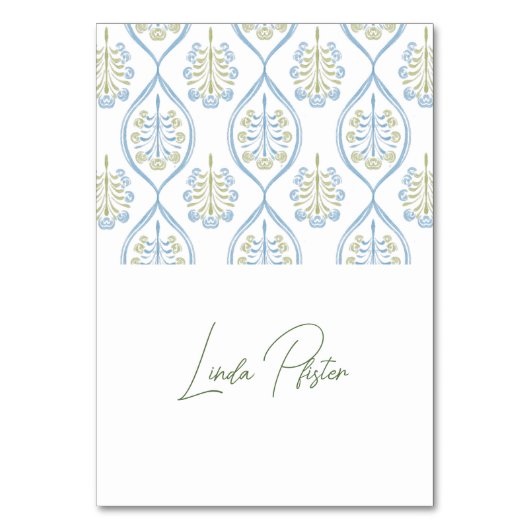 Bespoke Blue and Green Floral Wedding テーブルナンバー (正面)