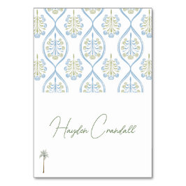Bespoke Blue and Green Wedding Palm Tree テーブルナンバー
