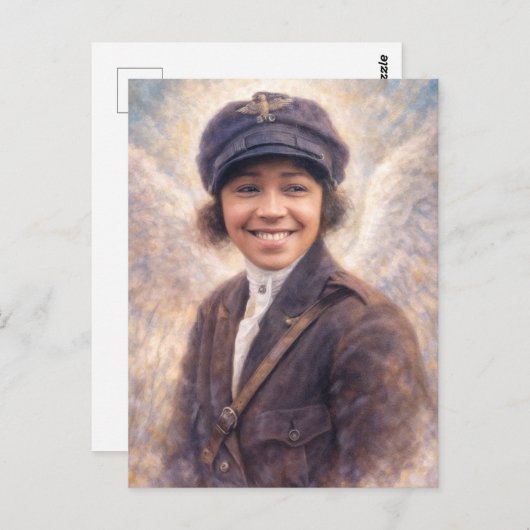 Bessie Coleman Portrait Painting - Angelcore Style ポストカード (正面/裏面)
