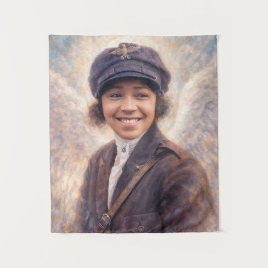 Bessie Coleman With Wings Painting タペストリー (正面)